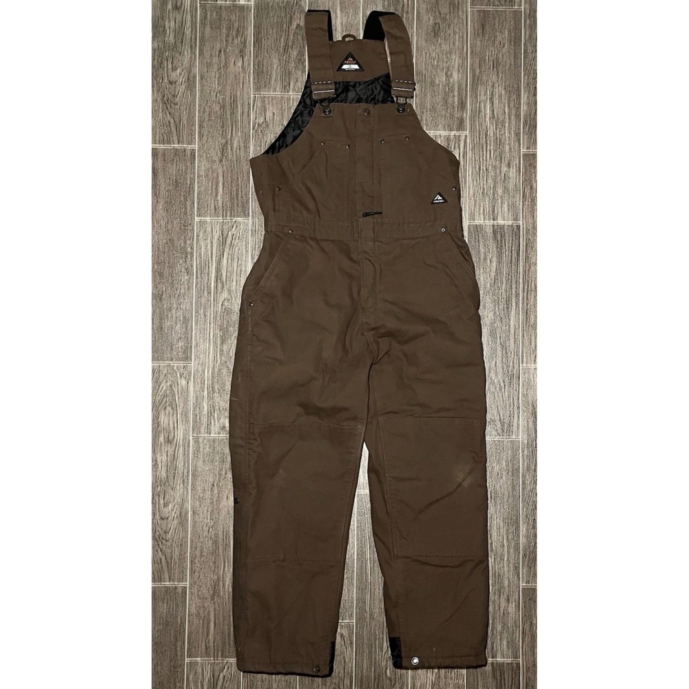 Ridgecut Bib Overalls Mens M Short Brown Quilted Lined Workwear TRB377BB